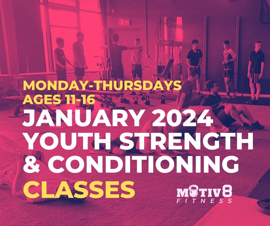 post with writing that details information about youth fitness classes.